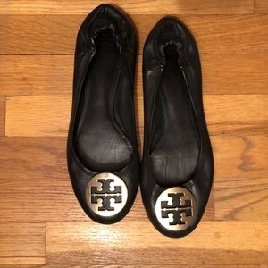 Tory Burch Minnie Metal-Logo Travel Ballet Flats